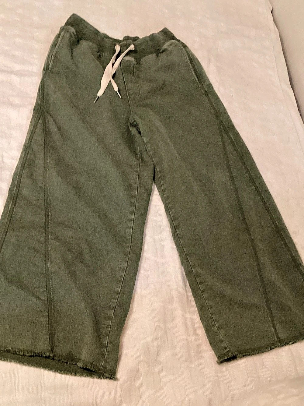 Aerie Soft Landing Trouser Olive Wide Leg Pants Medium